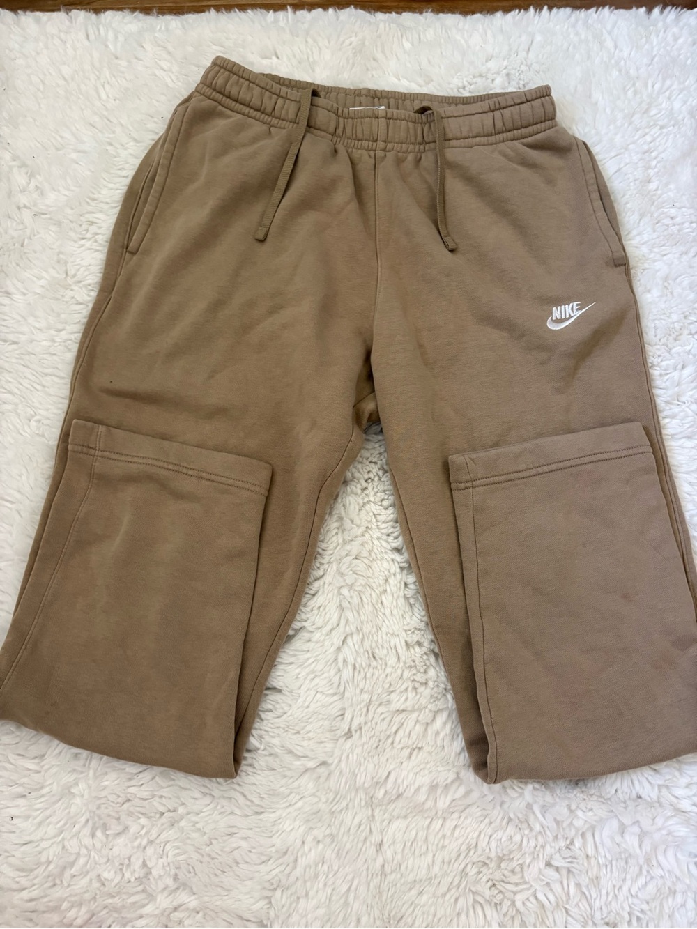Nike Kids Tan Cargo Joggers - Soft Fleece Sweatpants